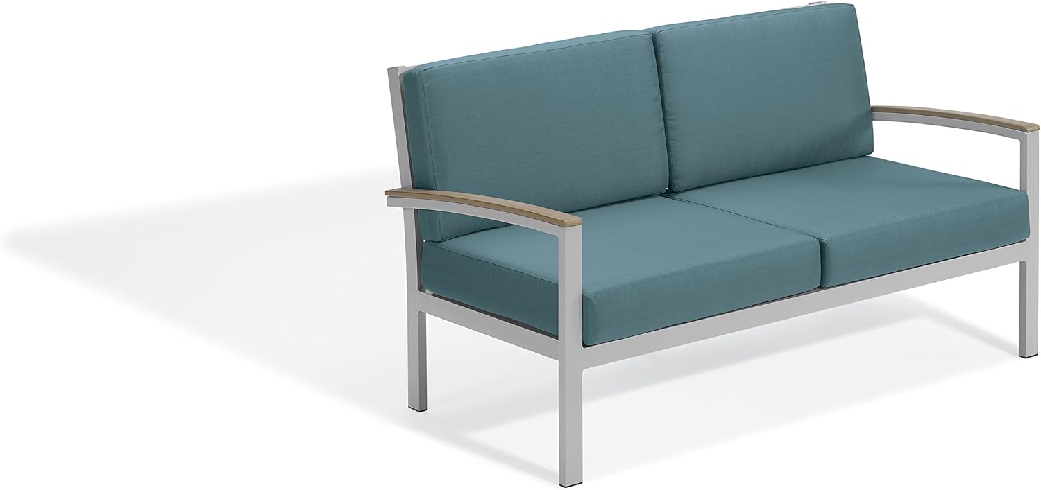 Oxford Garden Natural Tekwood Travira Loveseat, Eggshell White : Garden & Outdoor