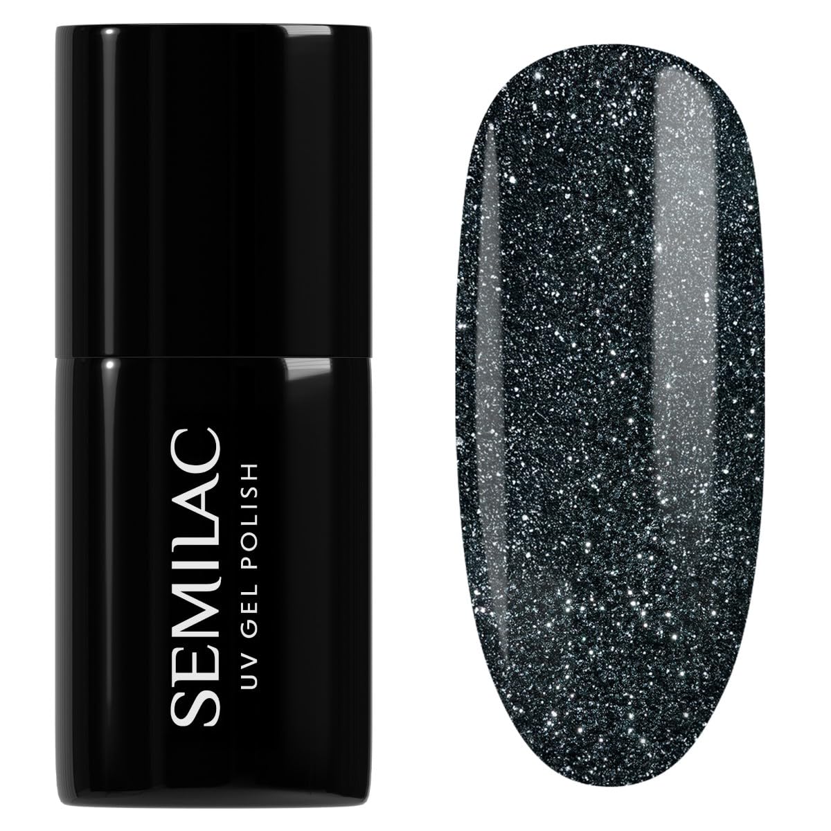 SEMILAC Gel Nail Polish 096 Starlight Night - Full Coverage Gel Polish - Soak Off Easy To Use LED/UV Nail Lamp - Long Lasting Manicure and Pedicure up to 3 weeks