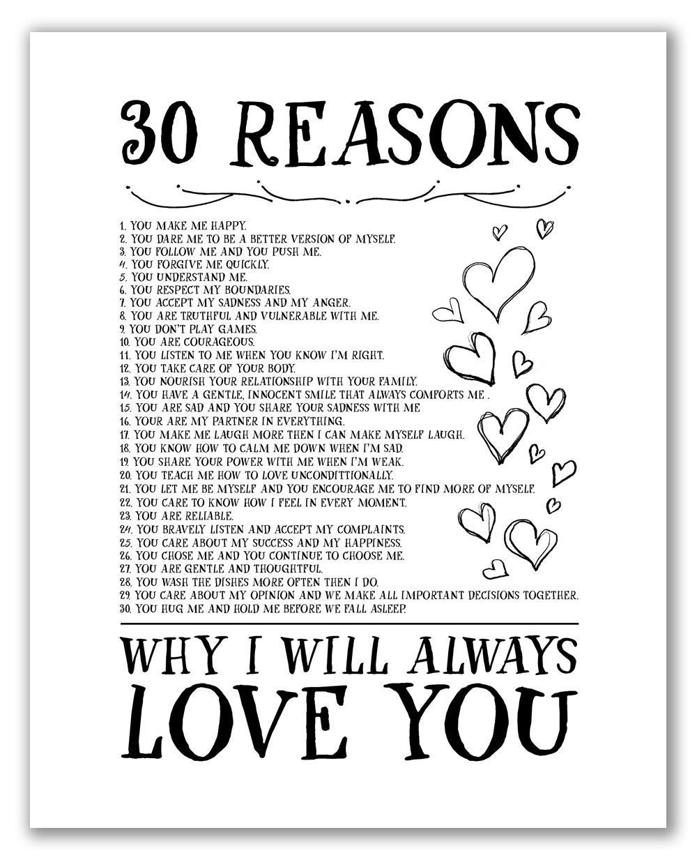 Artwork Romantic Gifts For Him Romantic Gifts For Her Reasons I Love 