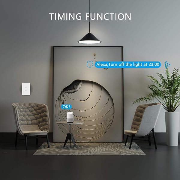 UseeLink Interruptor ZigBee Smart Light de 2 velocidades compatible con AlexaGoogle Home se utiliza con TuYa ZigBee Hub mando a distancia funcin de temporizador control por voz 1 paquete