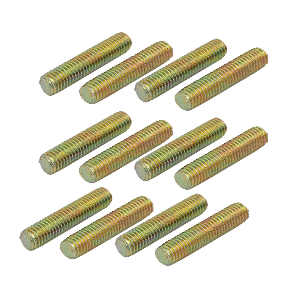Sourcingmap M6x30mm Carbon Steel Zinc Plated Fully Threaded Rod 12pcs