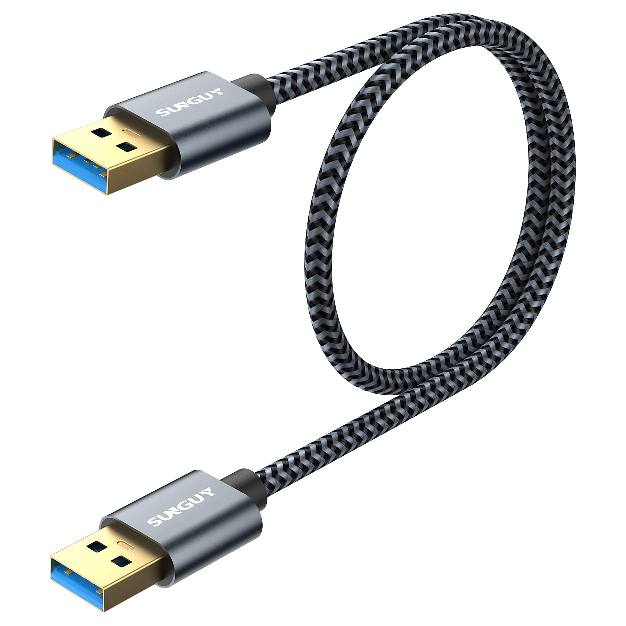 SUNGUY USB A to A Cable, 0.5m USB A Male to A Male 3.0 Cable, 5Gbps SuperSpeed Type A to A Compatible with Printers, Modems, Hard Drives, Cameras HDD, DVD,Laptop etc