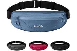 Aore Life Running Belt, Running Fanny Pack for Women and Men, Waist Pack, Phone Belt, Money Belt, Running Pouch with 3 Pockets for Phone, Keys and Earphones, 23" to 44" Waist Size, Fit All Phones