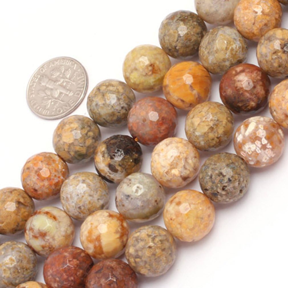 Sweet & Happy Girl's Store 12mm Round Faceted Gemstone Multicolar Agate Beads Strand 15 Inch Jewellery Making Beads