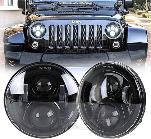 Amazon Bliauto 7インチ Ledヘッドライト ハーレーダビッドソン ジープラングラー ハーレー 汎用 車検対応 防水 Ledヘッド ライト超高輝度 Hi Lo切替型 12v 32v Hi Lo 新品 2個セット 1年サポート ヘッドライト本体 車 バイク