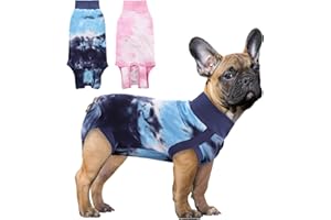 SAWMONG Dog Surgery Recovery Suit, Tie Dye Pet Surgical Suit for Female & Male, Cone E-Collar Alternatives After Spay for Abdominal Wounds, Anti-Licking Neuter Dog Onesie for Small Medium Large Dogs