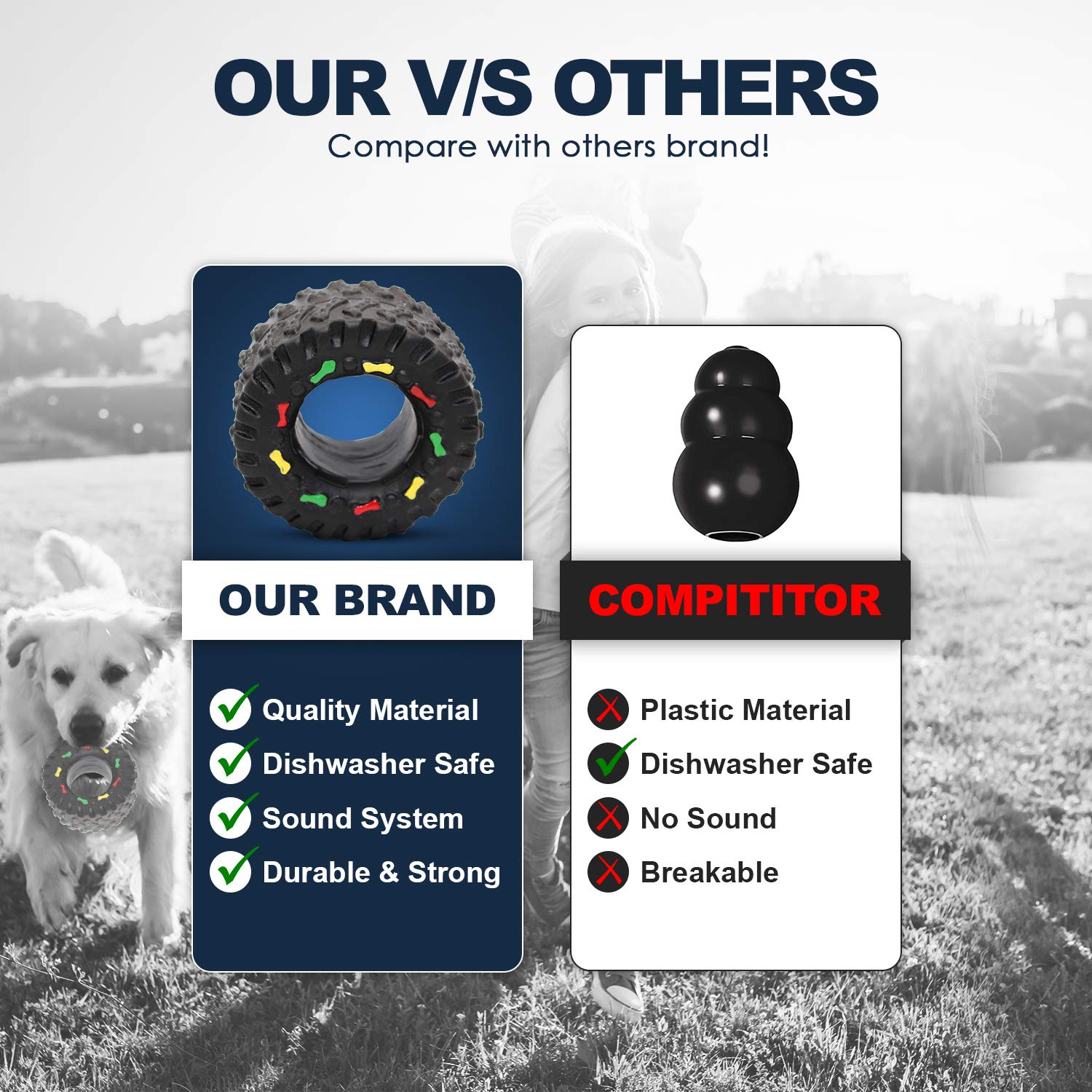 Giochi per cani in Gomma a Forma di Pneumatico | Giocattolo da Masticare per Cani Super Resistente con Suono | Interattivo Indistruttibile con Fischio