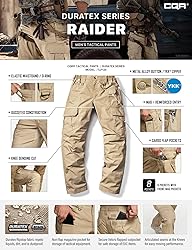 CQR Men's Tactical Pants, Water Resistant Ripstop