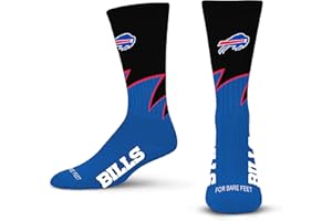 For Bare Feet NFL Unisex Kids Black Wave Crew Sock Nfl Youth