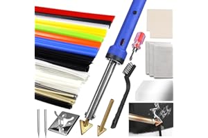 100W Plastic Welding Kit, 110V Plastic Welder Soldering Iron Kit with 121pcs Rods, Professional Surface Repair Tool for Car B