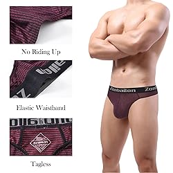 ZONBAILON Mens Sexy Low Rise Thongs G-String Men