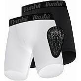 Runhit Boys Cup Underwear for Baseball Football, Youth Compression Shorts with Soft Protective Athletic Cup Boxer Brief