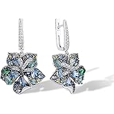 Santuzza Sterling Silver Gemstone Flower Earrings for Women