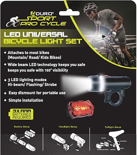 aduro sport pro cycle led universal bicycle headlight