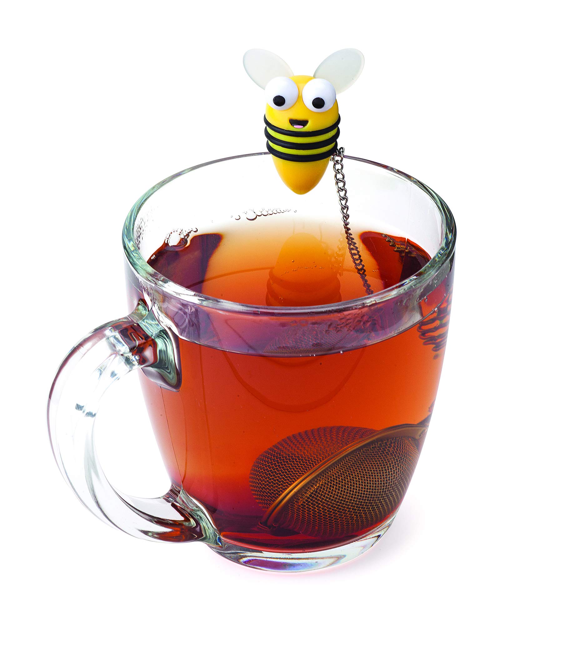 Joie Bumble Bee Tea Infuser, Loose Leaf Tea Strainer with Stainless Steel Mesh and Hanging Bee Design, BPA-Free, Yellow
