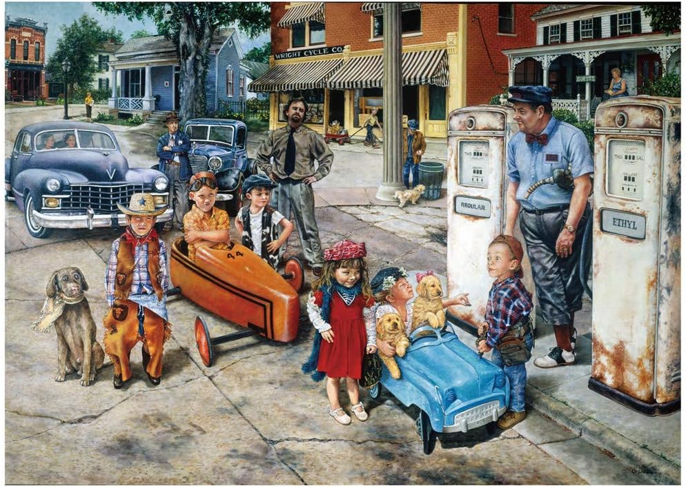 BlueInk Jigsaw Puzzle 1000 Piece for Adults - Jigsaw Puzzle Dock Town Puzzle Intellective Educational Toy Large Family Entertainment Educational Games Puzzles (20'x 27') (Children and Cars)