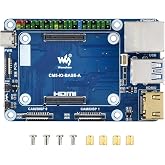 Mini Base Board for Raspberry Pi CM5 Lite/eMMC Series Module, Compute Module 5 Mini IO Board with CM5 Socket/40PIN GPIO Header/RJ45 Gigabit Eth/16PIN PCIe/HDMI/USB 3.2/USB 2.0 Interface etc.
