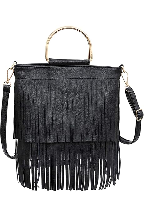 Black tassel shoulder bag Clearance