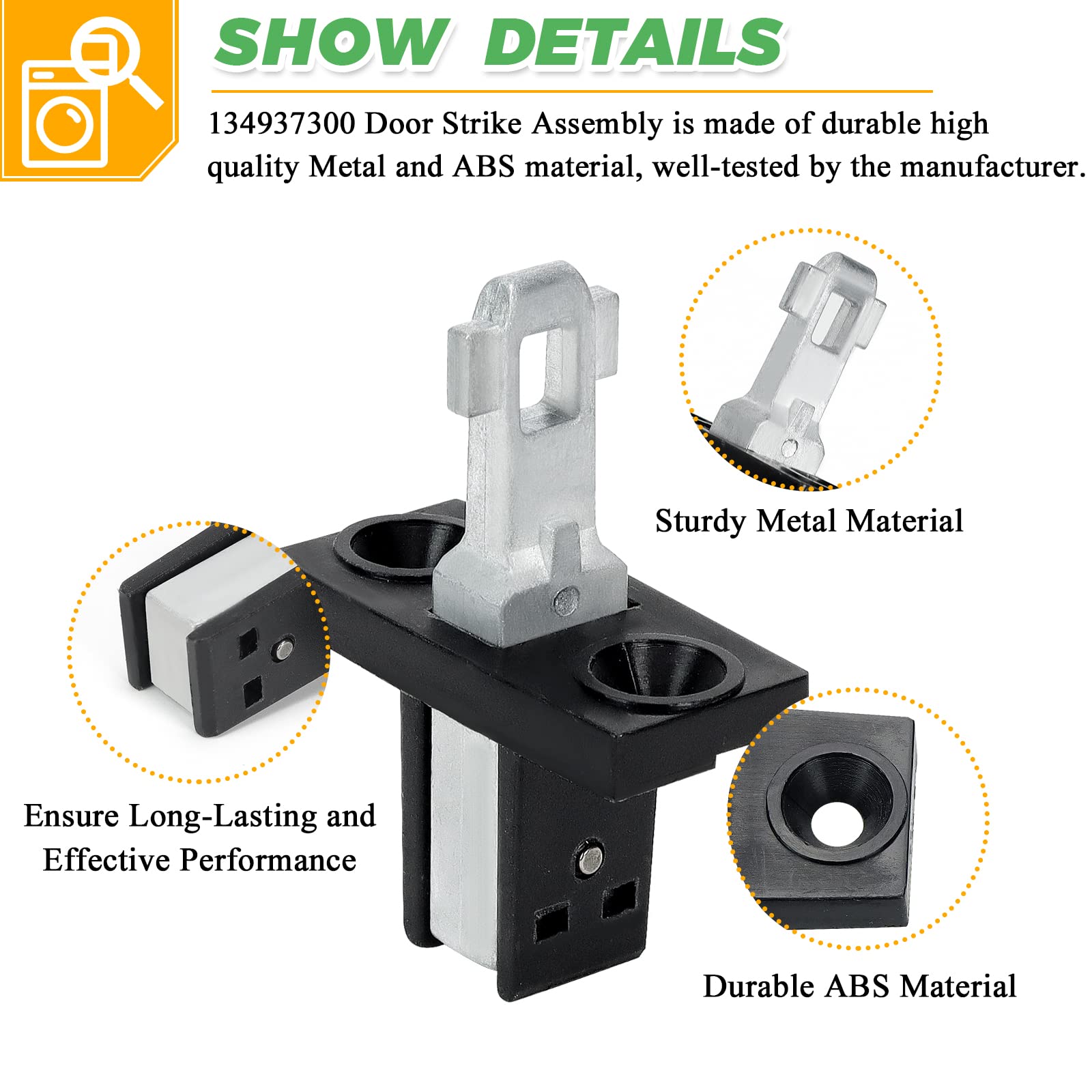 134937300 Washer Striker Assembly by Techecook - Fit for Electrolux Frigidaire Washing Machine - Washer Door Strike Latch Replaces AP4365553, 1483065, AH2345126, PS2345126, EAP2345126