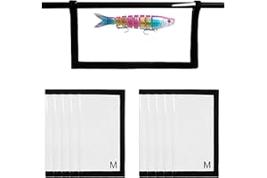 FUSIGO 10pcs Fishing Lure Wraps Clear PVC Lure Covers Durable Easily See Fishing Hook Covers Bait Storage Protector Keeps Fishing Safe, Large Medium