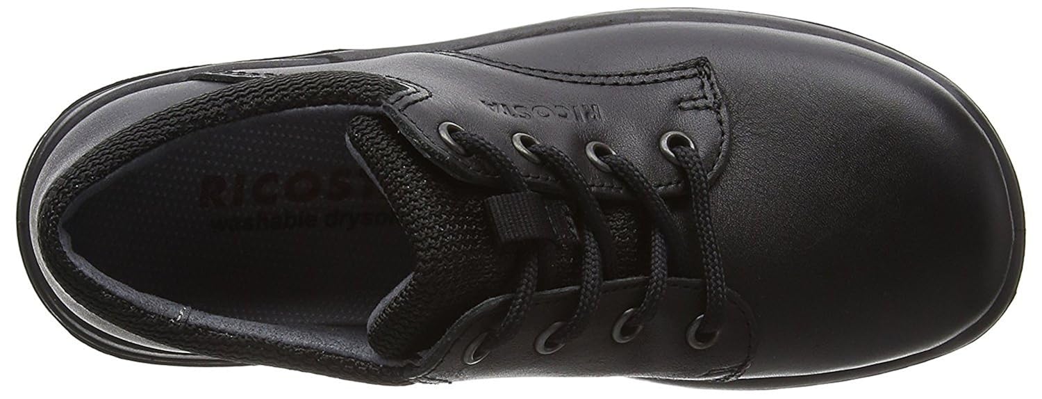 boys black leather school shoes