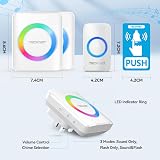 TECKNET Wireless Doorbell 2 Receivers 1300ft IP65 Waterproof 60 Chimes view 6