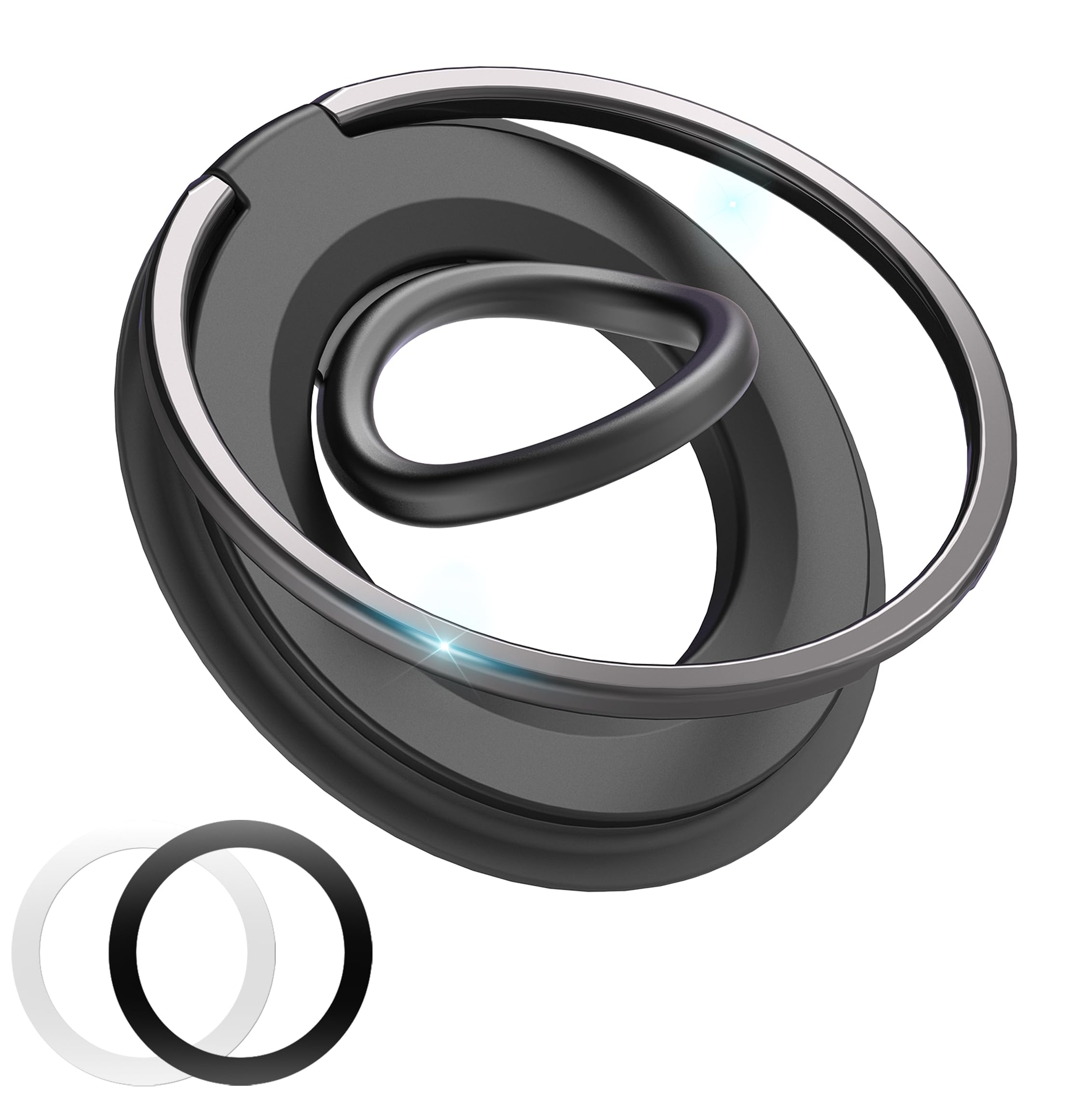 Photo 1 of Orivienta [2025 Newest] Magnetic Phone Grip for Mag Safe Ring Holder, Magnet Phone Ring Grip Stand Finger Kickstand Two-Sided Magnetic Compatible with iPhone 17 Pro/Max 16 15 14 13 12 11 Air & Androids