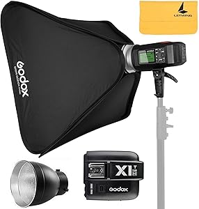 GODOX AD600BM AD Sync 1 / 8000s 2.4G Wireless Flash Light Speedlite+GODOX X1T-N for Nikon Series Cameras,AD-R6,80cmX80cm /32"X32"Softbox