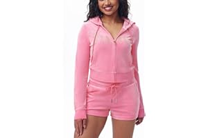 Juicy Couture Womens Og Front Bling Track JacketHooded Sweatshirt