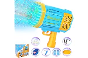 METINI Bazooka Bubble Blaster Gun,Rocket Bubble Machine Blower,Birthday Gift for Boys Kids,Bubble Maker Toys for Party Wedding(Blue)