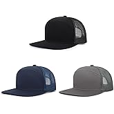 Qlauca Trucker Hats Mesh 7 Panel Snapback Hats Adjustable Blank Baseball Cap for Men and Women