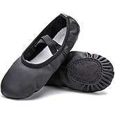 RoseMoli Ballet Shoes for Girls/Toddlers/Kids/Women, Leather Yoga Shoes/Ballet Slippers for Dancing