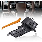 FZJDSD Steering Wheel Volume Sync Cruise Control Switch Button Compatible with Ford F-150 2015-2018 F-250 F-350 Super Duty 2015-2019, Right Passenger Side #FL3T-9E740-ECW FL3T9E740ECW