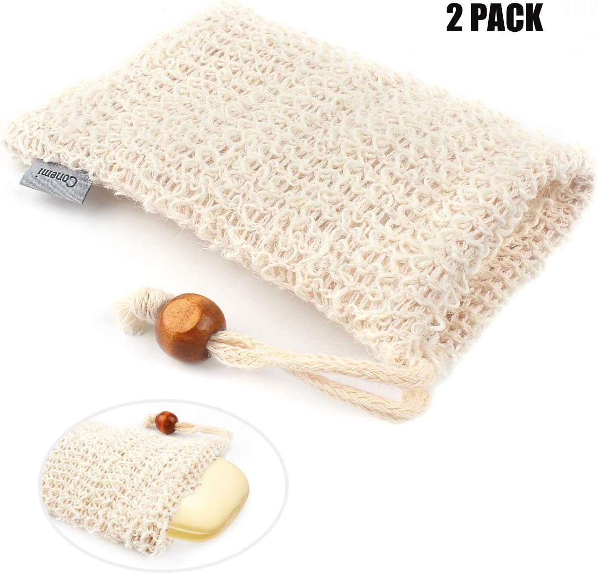 Soap bags, Soap bags drawstring, Soap bag natural, Soap bag sisal, Soap bag Sack Holder mesh Exfoliating With Drawstring…
