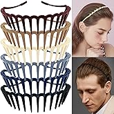 SHEHARUHI 6 PCS Zig Zag Headbands for Women and Girls Shark Teeth Plastic Hair Band 90s Fashion Non Slip Comb Effortless Spike Headband