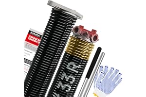 Pair of 1.75" Garage Door Torsion Springs Set with Non-Slip Winding Bars & Gloves, Electrophoresis Black Coated Oil-Free, for