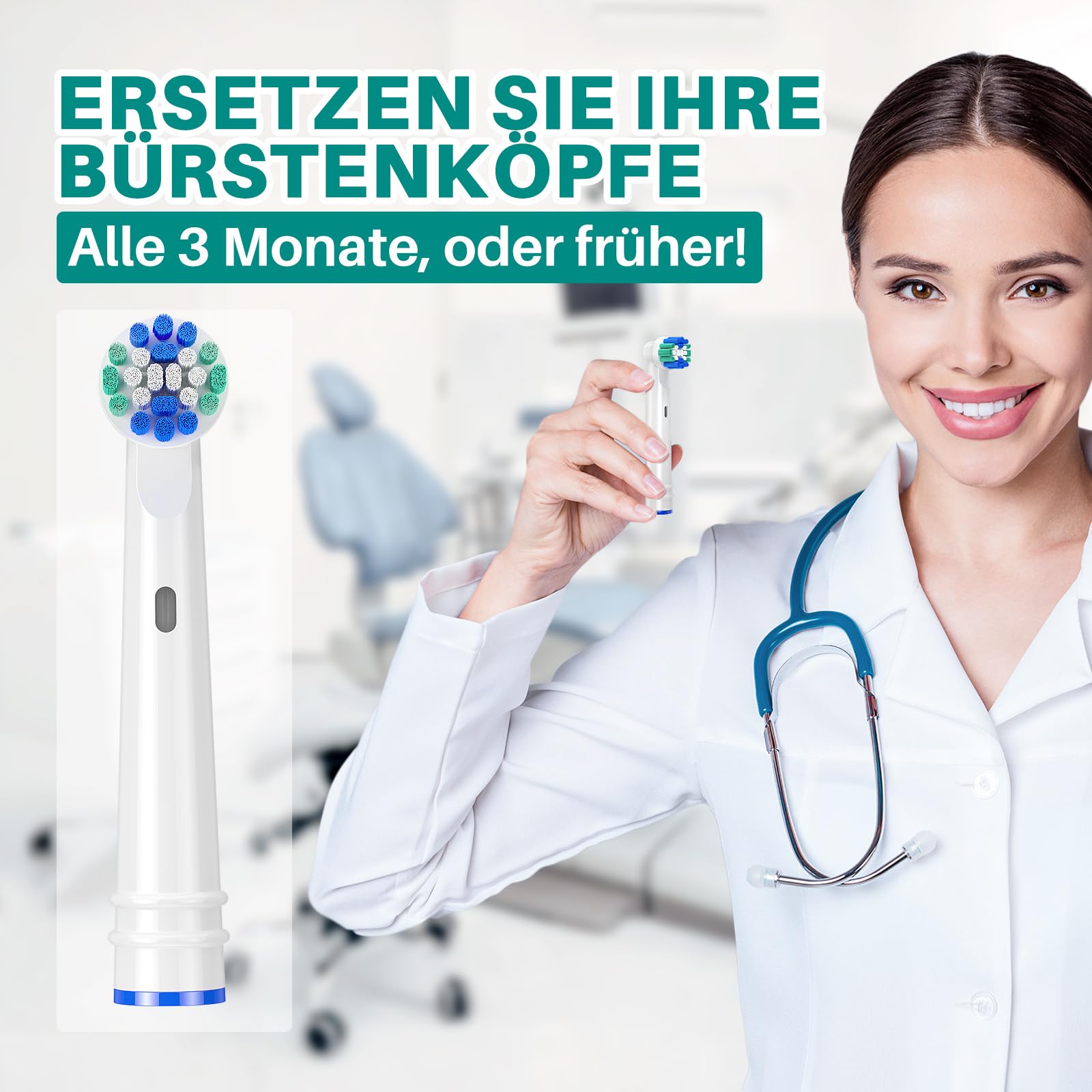 REDTRON Ersatzbürstenköpfe für Oral B, 8 Pack elektrische Zahnbürstenköpfe für Oral B Braun, Classic Precision Clean Bürstenköpfe Fit Professional Care, Vitality Pro Smart Genius Series und mehr,Weiß 7
