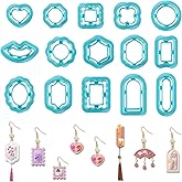 ORIGACH 15 Pcs Frame Polymer Clay Cutters,Vintage Frame Design Clay Cutters for Polymer Clay Jewelry Earrings with a Clear Storage Box
