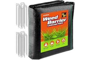 LAVEVE 3FT x 50FT Weed Barrier Landscape Fabric, 3.2oz Premium Heavy-Duty Gardening Weed Control Mat, Ground Cover for Gardening, Farming