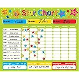 Magnetic Reward / Star / Responsibility / Behavior Chart for up to 3 Children. Rigid board 16" x 13" (40 x 32cm) with hanging loop