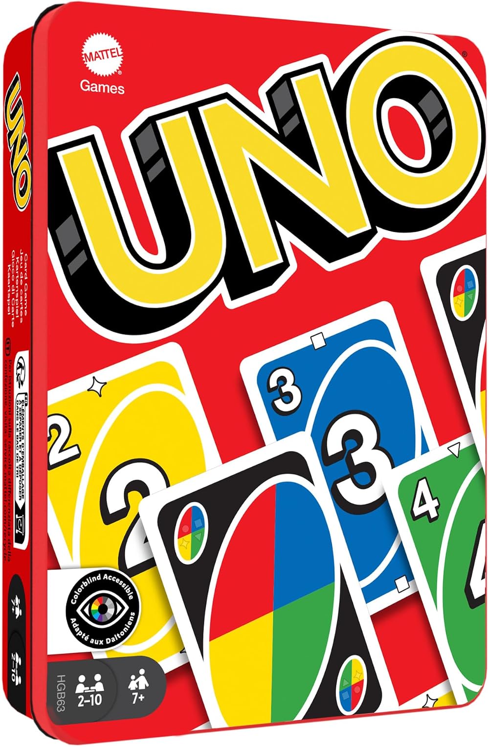 Mattel UNO Card Game with Collectible Storage Tin 112 Cards 7+ Kids Family