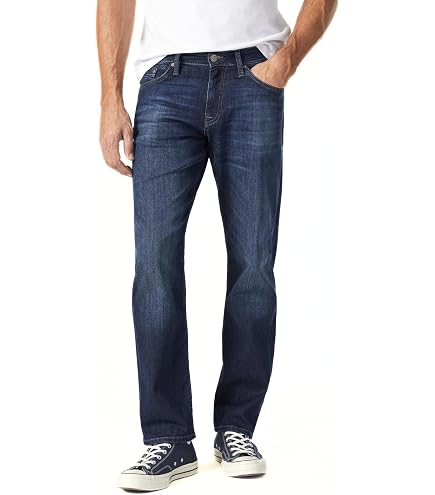 Mavi Men's Myles Mid Rise Straight Leg Jeans, Mid Shaded