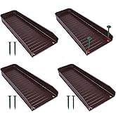 Creative.C 4 Pack Gutter Downspout Extensions,Rain Gutter Downspout Splash Block,Downspout Diverter,Down Spout Drain Extension,Gutter Splash Prevention Device for Cement Floor Lawn Ground (Brown)