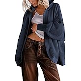 Women' s Drop Shoulder Sweatshirt Fall Clothes Oversized Shrug Long Cardigan Coat Active Loose Casual Outwear
