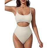 SUUKSESS Women Sexy Cut Out One Piece Swimsuit Tummy Control High Cut Bathing Suit