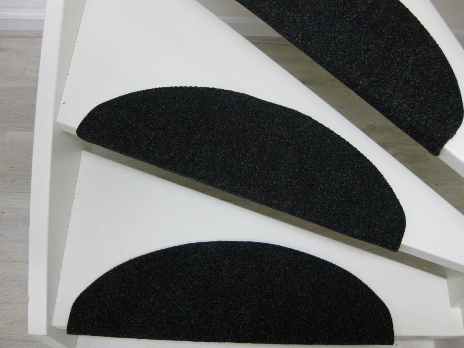 Teppichwahl Borneo Carpet stair pads/treads 65 x 25 cm blue hard coal beige (Black)