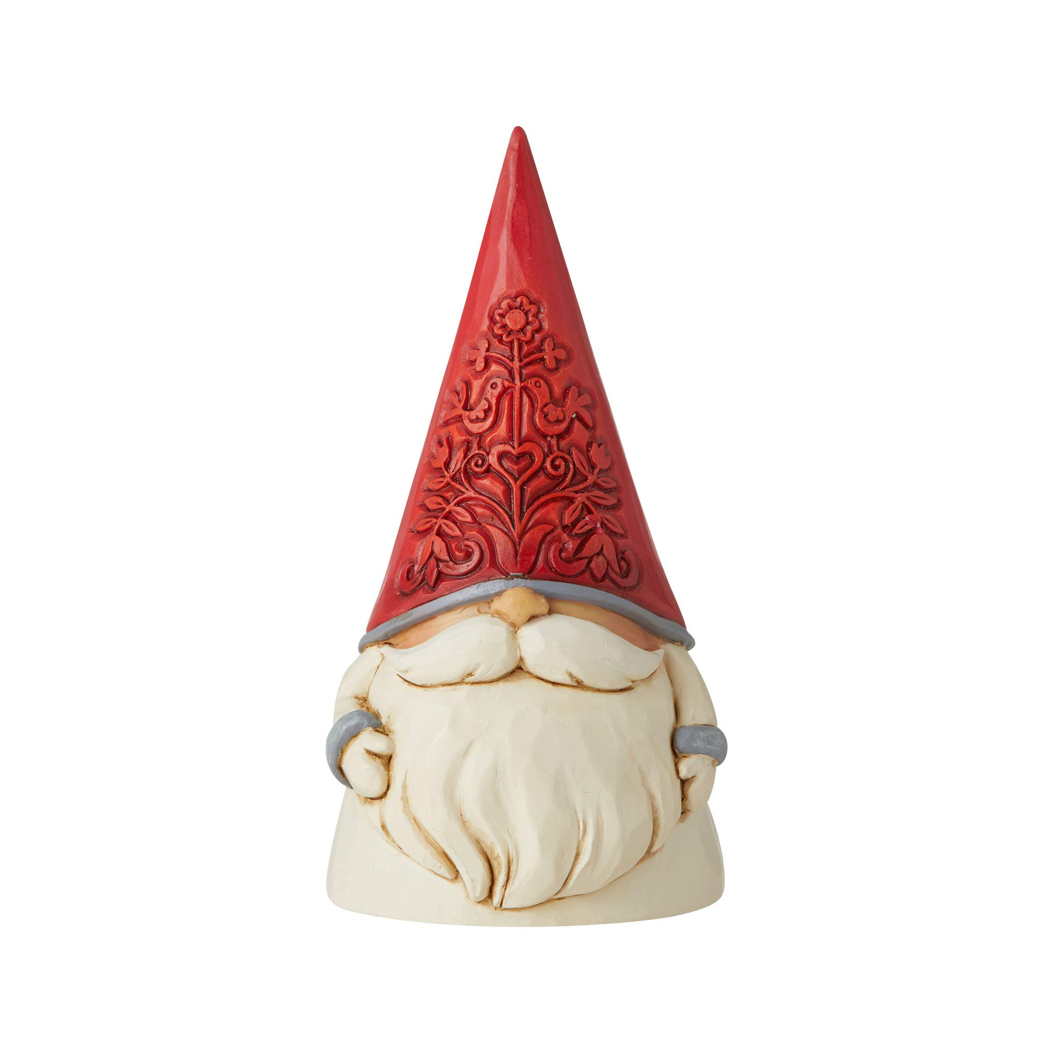Enesco Jim Shore Heartwood Creek Nordic Noel Floral Hat Gnome Yule Tomte Figurine, 3.86 Inch, Multicolor