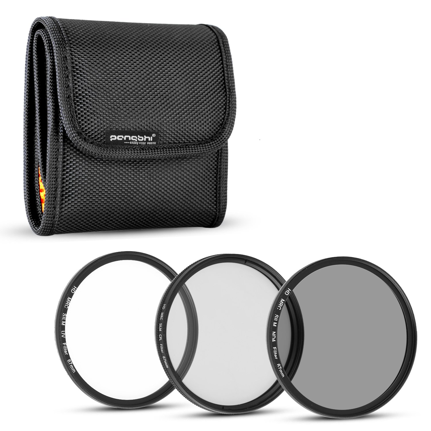 pangshi 67MM UV CPL Polarizer Neutral Density ND4 Lens Filter Professional Photography Filters Kit with Carry Pouch for DSLR Camera Lenses with 67mm Filter Thread