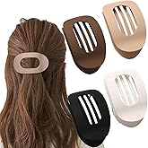 4 Pcs French Claw Clips for Women, Simple Elegant Alligator Clip, Round Large Flat Hair Clips, Matte Hair Barrettes for Thick