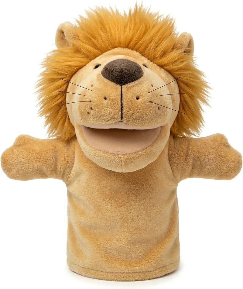 LOMTRATS Animal Hand Puppets for Kids Includes Wolf Tiger Lion Monkey